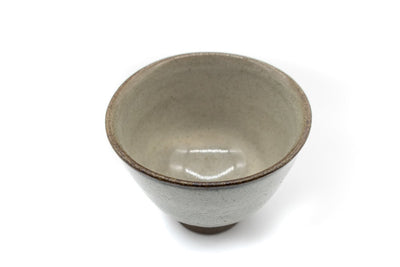 A picture of the inside of a small and delicate grey handmade cup for drinking gyokuro green tea, made in Koishiwara, Fukuoka, Japan by Onimaru the Second